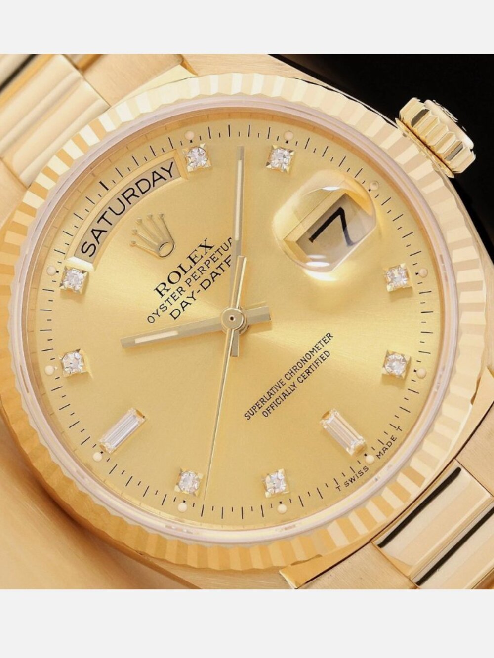 Mens Rolex President Day Date 18K Yellow Gold Watch With Box